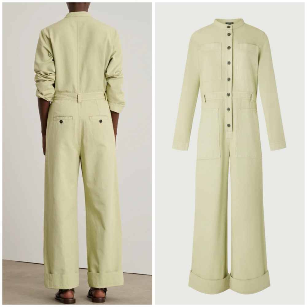 soeur Pale Lime Utility Jumpsuit NWOT